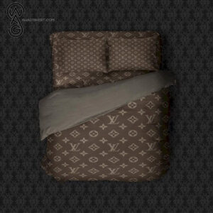 Louis Vuitton Brown Pattern Symbol Full Print Bedding Set
