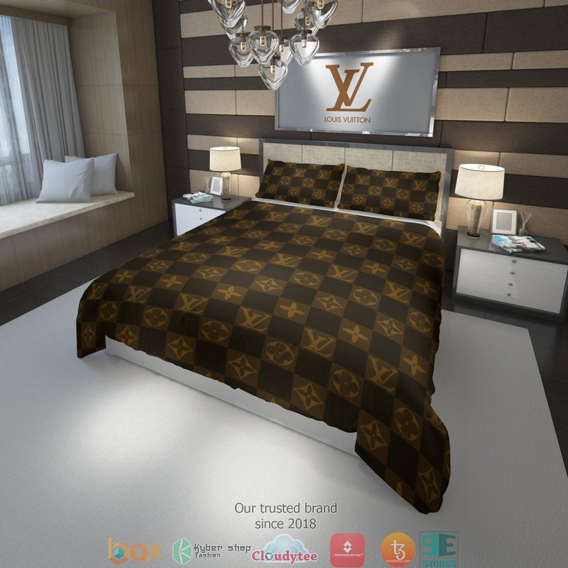 Louis Vuitton Caro Lv Brown Duvet Cover Bedding Set Louis Vuitton Caro Lv Brown Duvet Cover Bedding Set