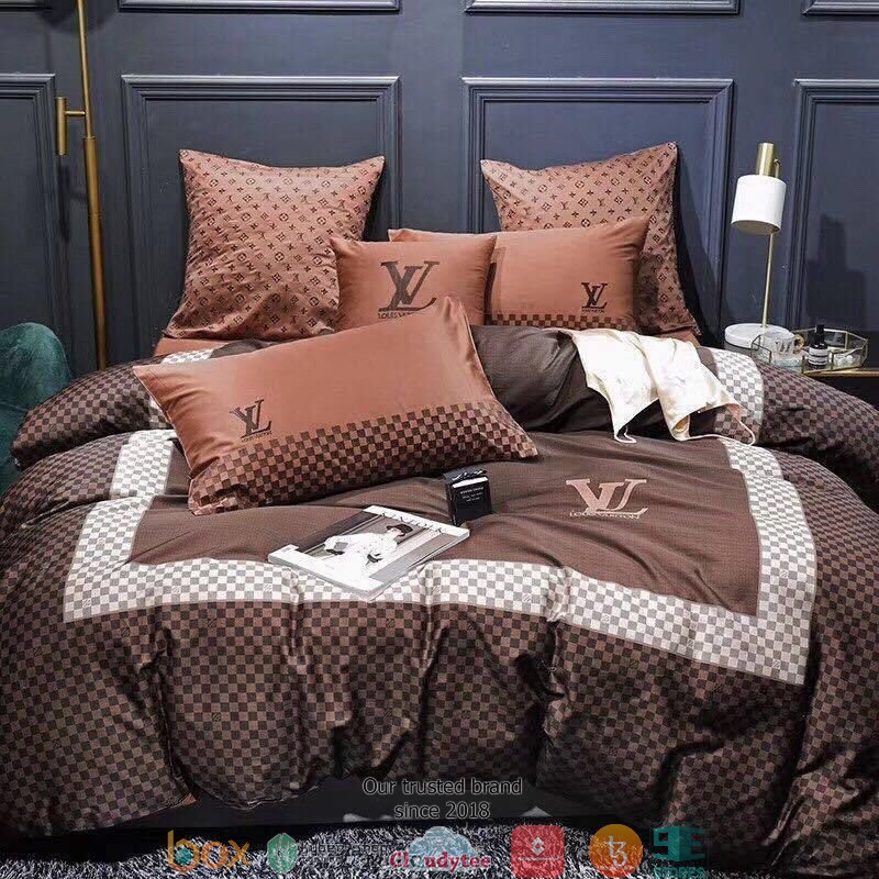 Louis Vuitton Caro Patter Brown Duvet Cover Bedding Set Louis Vuitton Caro Patter Brown Duvet Cover Bedding Set