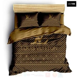 Louis Vuitton Dark Brown Caro Luxury Brand Bedding Set