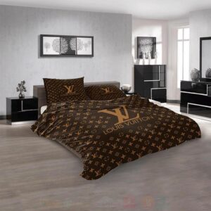 Louis Vuitton Full Dark Brown Luxury Brand Bedding Set