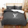Louis Vuitton Grey Pattern Quilt Bedding Set