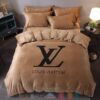 Louis Vuitton Luxury Brand Brown Bedding Set