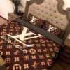 Louis Vuitton Luxury Brand Brown Pattern Bedding Set
