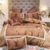 Louis Vuitton Luxury Brand Lv Brown Bedding Set