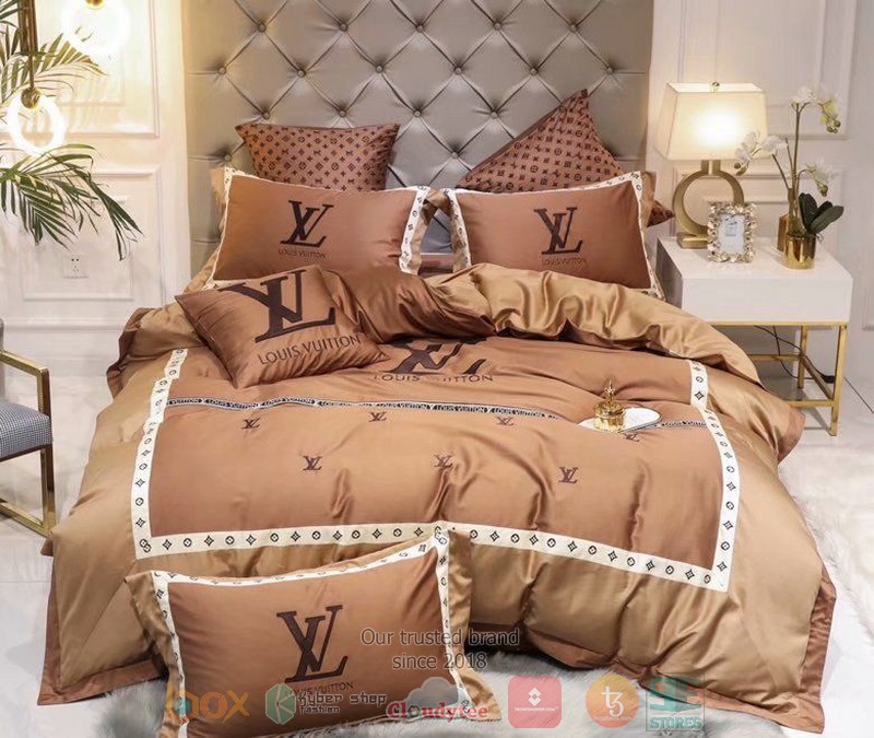 Louis Vuitton Luxury Brand Lv Brown Bedding Set Louis Vuitton Luxury Brand Lv Brown Bedding Set