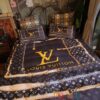 Louis Vuitton Luxury Brand Lv Navy Pattern Bedding Set