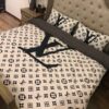 Louis Vuitton Lv Back Logo Apricot Duvet Cover Bedding Set