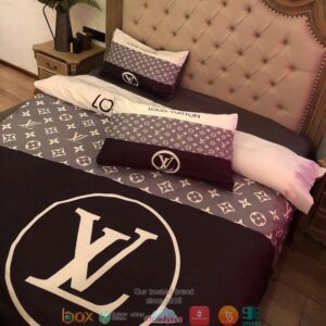 Louis Vuitton Lv Brown Apricot Duvet Cover Bedding Set
