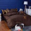 Louis Vuitton Lv Brown Simple Duvet Cover Bedding Set