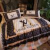 Louis Vuitton Lv Luxury Brand White Navy Pattern Bedding Set