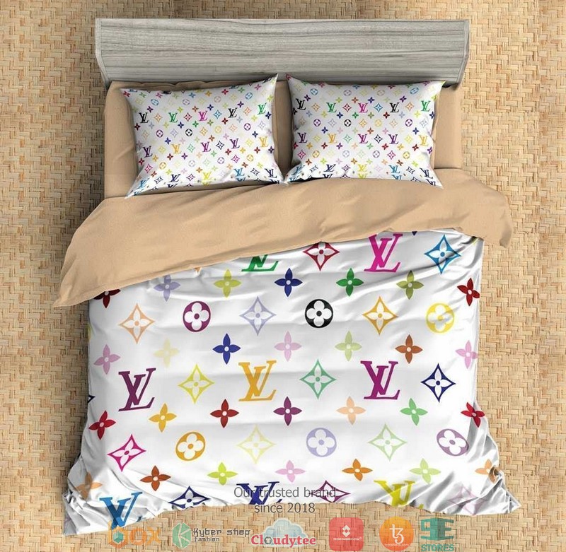 Louis Vuitton Lv Multicolor Pattern Duvet Cover Bedding Set Louis Vuitton Lv Multicolor Pattern Duvet Cover Bedding Set