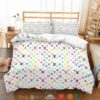 Louis Vuitton Lv Multicolor White Duvet Cover Bedding Set