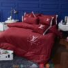 Louis Vuitton Lv Red Simple Duvet Cover Bedding Set