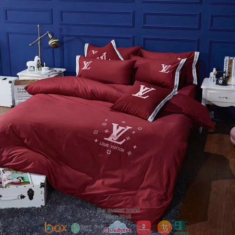 Louis Vuitton Lv Red Simple Duvet Cover Bedding Set Louis Vuitton Lv Red Simple Duvet Cover Bedding Set