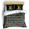 Louis Vuitton Multi Color Logo Luxury Brand Bedding Set