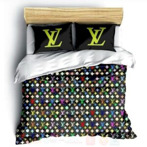 Louis Vuitton Multi Color Logo Luxury Brand Bedding Set