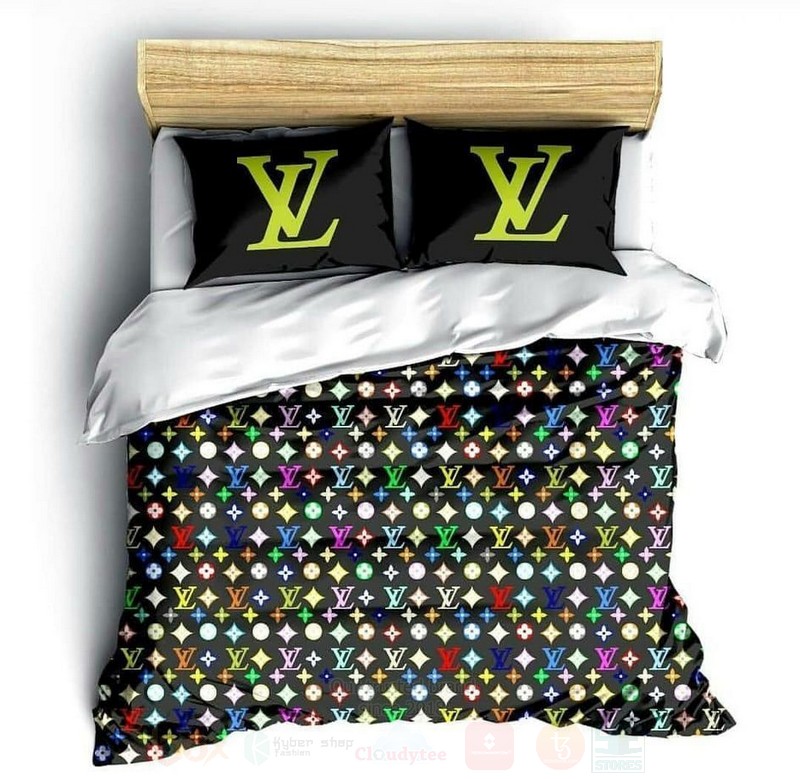 Louis Vuitton Multi Color Logo Luxury Brand Bedding Set Louis Vuitton Multi Color Logo Luxury Brand Bedding Set