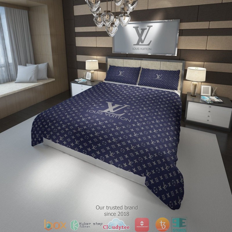 Louis Vuitton Navy Duvet Cover Bedding Set Louis Vuitton Navy Duvet Cover Bedding Set