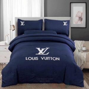Louis Vuitton Navy Luxury Brand Bedding Set