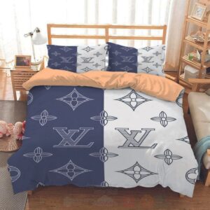 Louis Vuitton Navy-White Luxury Brand Bedding Set