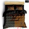 Louis Vuitton Paris Brand Lv Logo Brown Black Pattern Quilt Bedding Set