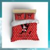 Louis Vuitton Paris Mickey Mouse Red Quilt Bedding Set