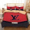 Louis Vuitton Red-Black Luxury Brand Bedding Set
