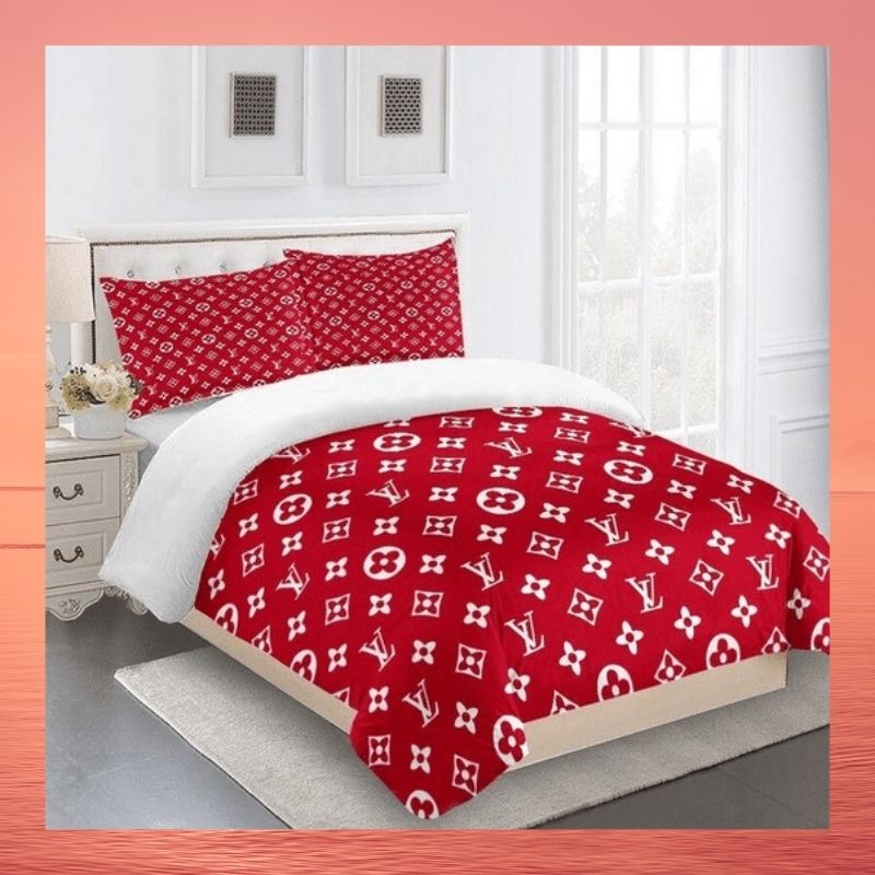 Louis Vuitton Red Cover Bedding Set Louis Vuitton Red Cover Bedding Set