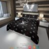 Louis Vuitton Red White Pattern Navy Duvet Cover Bedding Set
