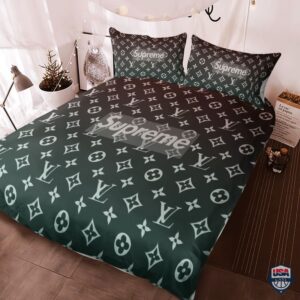 Louis Vuitton Supreme Black Luxury Bedding Set