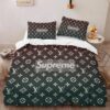 Louis Vuitton Supreme Dark Green Luxury Brand Bedding Set