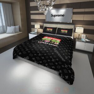 Louis Vuitton Teenage Mutant Ninja Turtles Chibi Black Luxury Brand Bedding Set