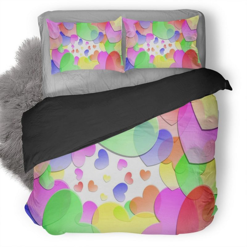 Love Colors Heart Artist Duvet Cover and Pillowcase Set Bedding Set Love Colors Heart Artist Duvet Cover and Pillowcase Set Bedding Set