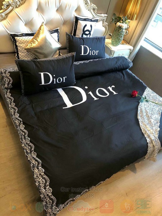 Luxury Christian Dior Brand Full Black Bedding Sets Luxury Christian Dior Brand Full Black Bedding Sets