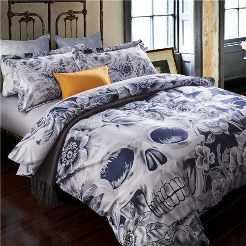Luxury Digital Print Skull Duvet Cover and Pillowcase Set Bedding Set Luxury Digital Print Skull Duvet Cover and Pillowcase Set Bedding Set