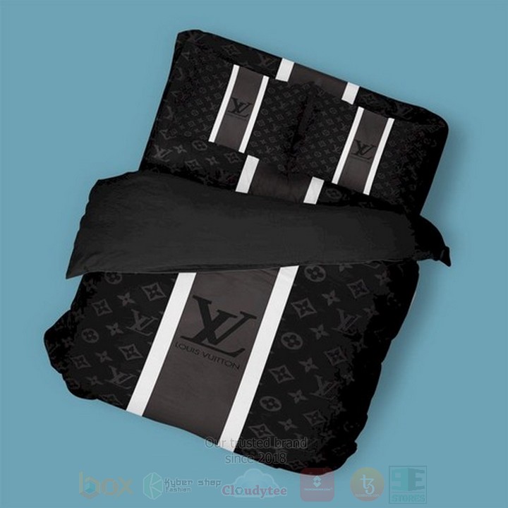 Lv Louis Vuitton Black-Chocolate Inspired Bedding Set Lv Louis Vuitton Black-Chocolate Inspired Bedding Set
