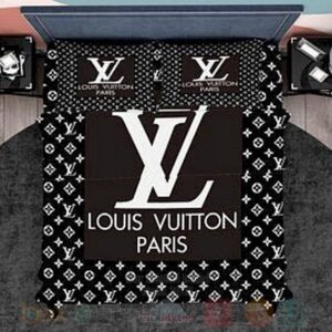Lv Louis Vuitton Black-White Caro Inspired Bedding Set