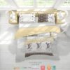 Lv Louis Vuitton Paris White Quilt Bedding Set