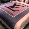 Lv Louis Vuitton Pink-Cream-Black Inspired Bedding Set