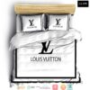Lv Louis Vuitton White Black Border Quilt Bedding Set