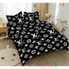 Lv Louis Vuitton White-Black Inspired Bedding Set