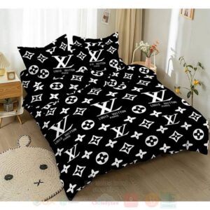 Lv Louis Vuitton White-Black Inspired Bedding Set