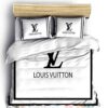 Lv Louis Vuitton White Inspired Bedding Set