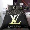 Lv Louis Vuitton Yellow-Black Inspired Bedding Set