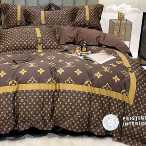 Lv Monogram Brown Version Full Print Duvet Cover Bedding Set