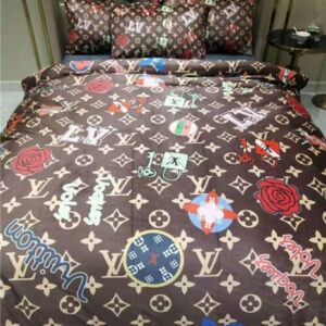 Lv Monogram Full Print Duvet Cover Bedding Sets