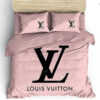 Lv Monogram Pink Version Full Print Duvet Cover Bedding Set