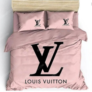 Lv Monogram Pink Version Full Print Duvet Cover Bedding Set