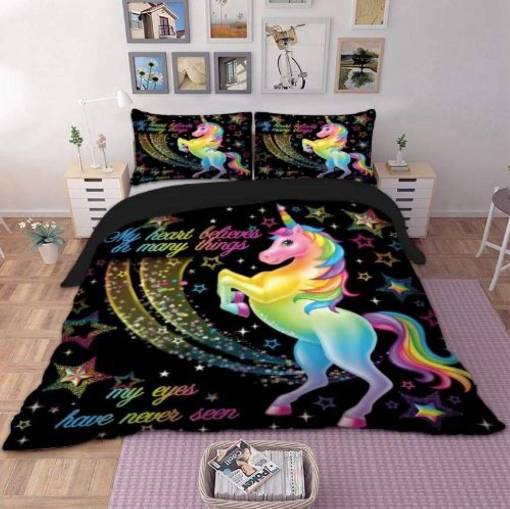 Magical Unicorn 1 Duvet Cover and Pillowcase Set Bedding Set Magical Unicorn 1 Duvet Cover and Pillowcase Set Bedding Set